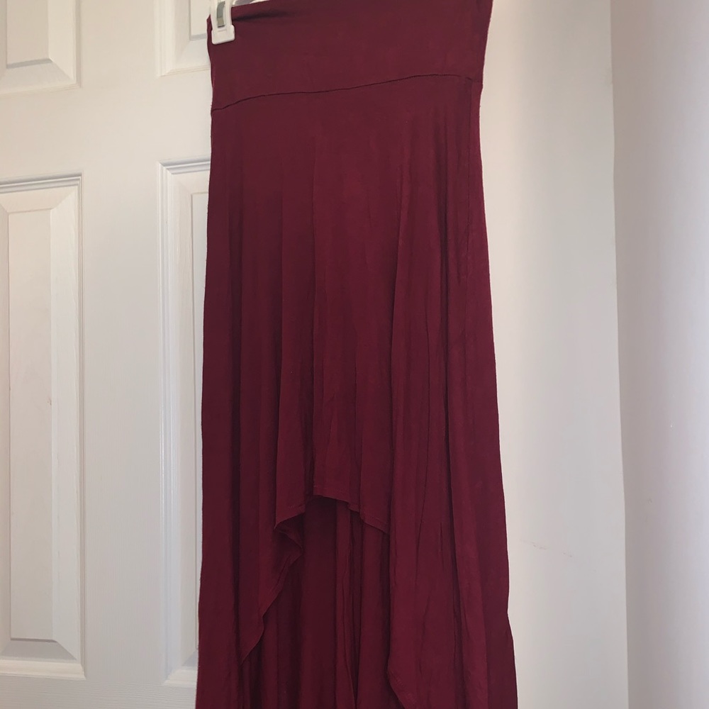 Charlotte Russe Burgundy High-Lo Skirt